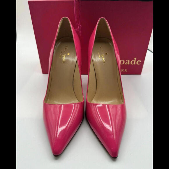 Kate Spade Licorice Pump Heels Lipstick Pink Size 7.5 US - Picture 3 of 8